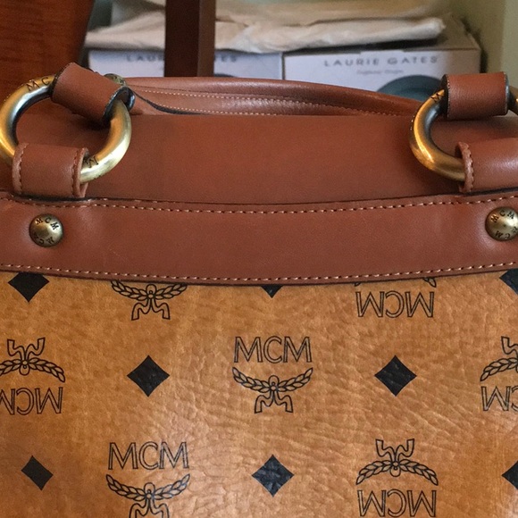 Authentic MCM small cognac Visetos Boston - Picture 12 of 16